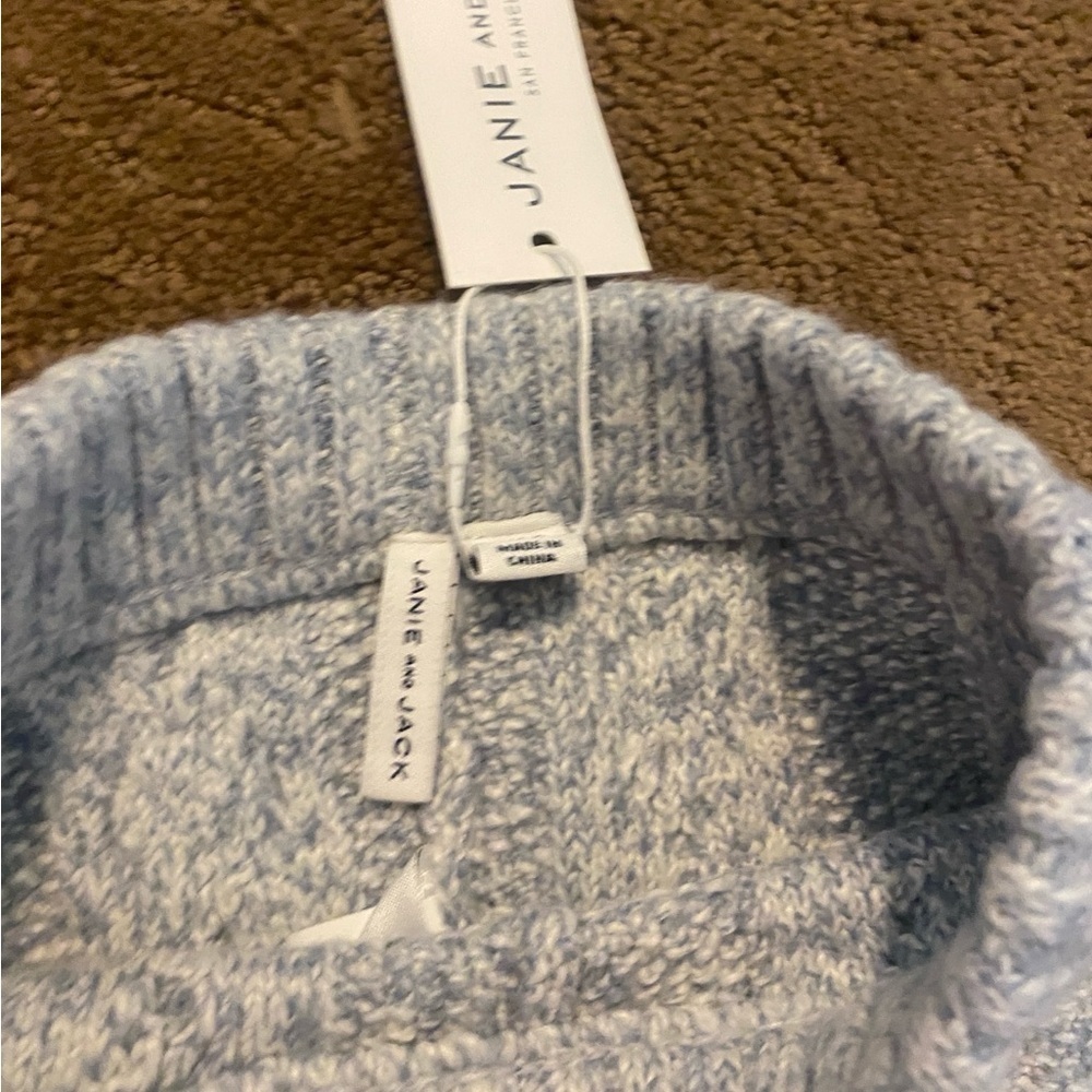 Janie & Jack gray cable knit unisex winter leggings new size 3-6 months - Picture 3 of 10